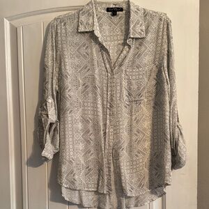 Velvet‎ Heart Gray Patterned Blouse